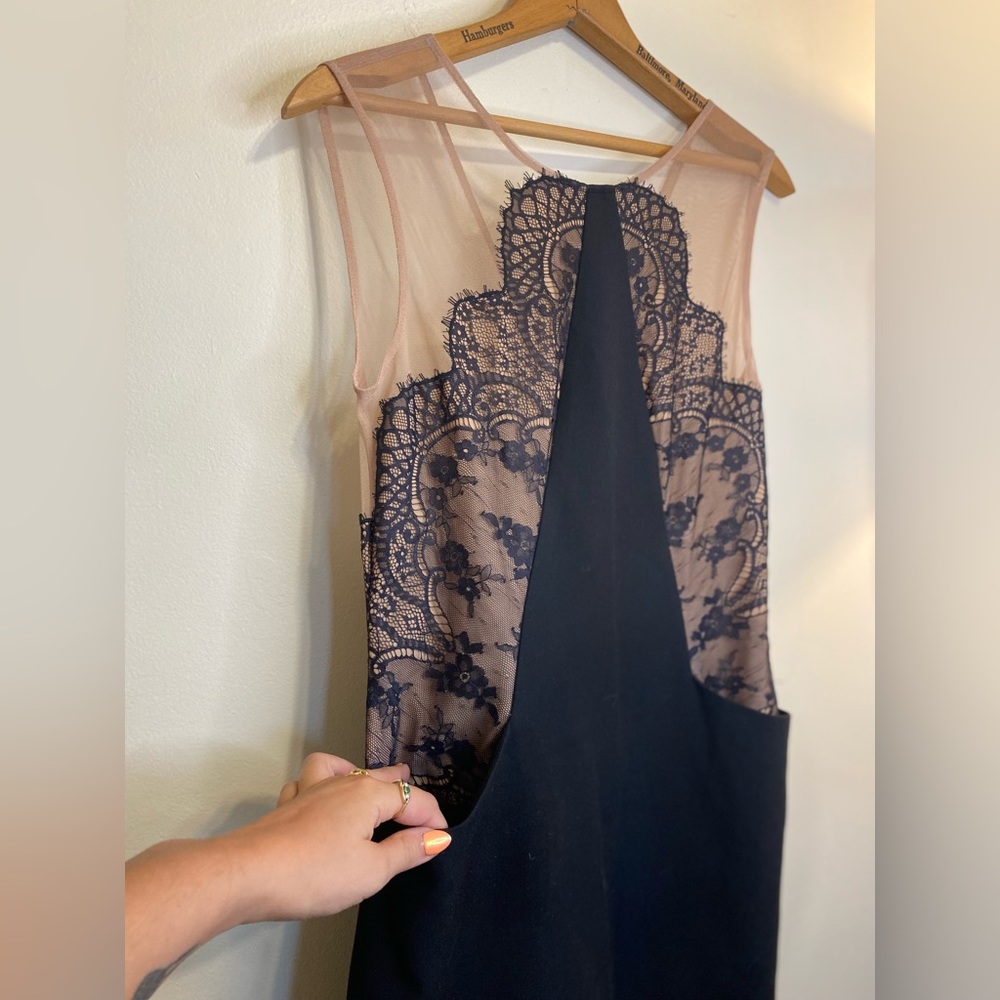 BCBGMaxAzria Black and Nude Lace Mini Dress - Picture 5 of 10